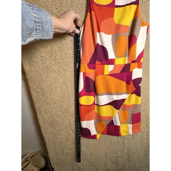 Trina Turk Mini Dress Women Yellow Orange Mod Sleeveless Sz 2 Scooby Doo Costume - Picture 10 of 15